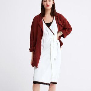 Wrap dress with fringe